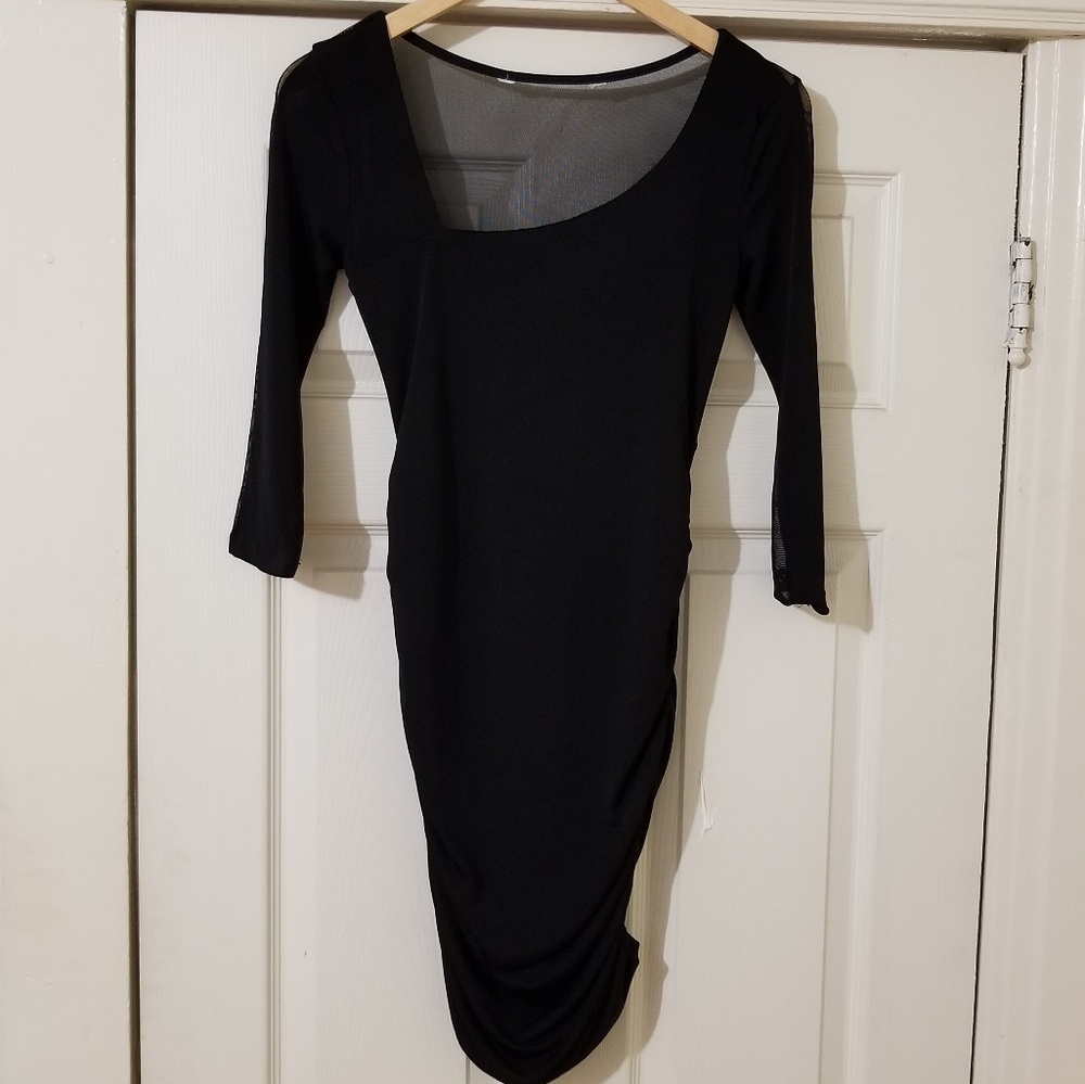 Nikki Minaj Sheer Back Ruched Dress